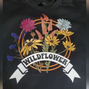 Gildan Black Tee with Colorful Floral Design